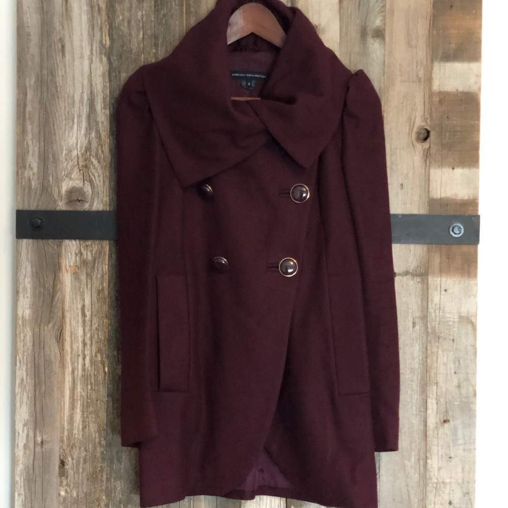 Elegant wool cashmere double breasted coat